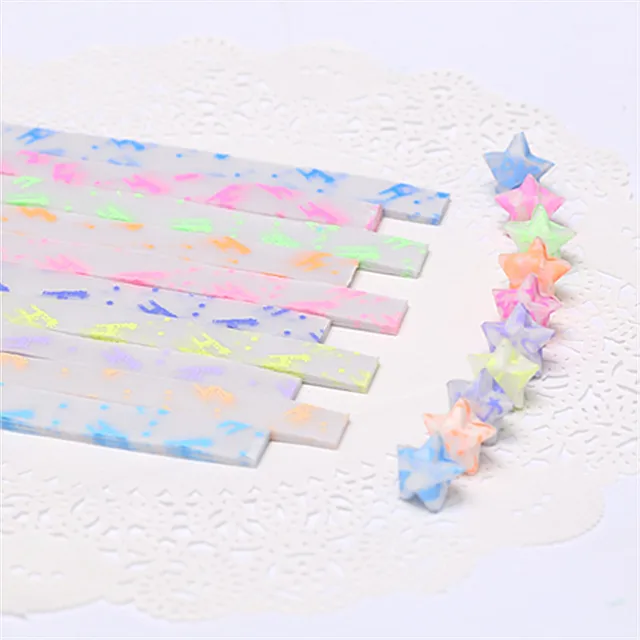 300pcs Glitter Origami Star Paper Strips Lucky Star Paper For Diy Crafts