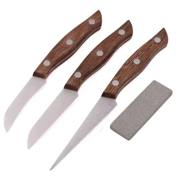 

High Quality Stainless Steel Kitchen Knives Furit Vegetable Meat Knife Kitchen Cooking Knife Set Wooden Handle Carving Tools