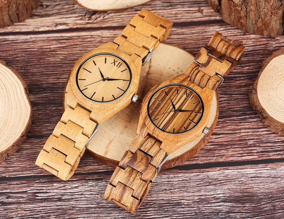 Minimalist Mens Watches Retro Zebra Wood Quartz Clock Women Creative Full Bamboo Bangle Casual Sports Xmas Gifts Reloj de madera 2018 New Fashion (13)