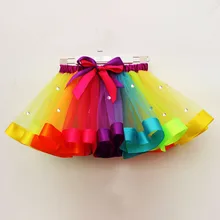 Детская фатиновая юбка-пачка для девочек; вечерние танцевальные балетные костюмы для малышей; Радужный костюм для малышей; фатиновая Одежда для девочек; одежда для детей; юбки-пачки