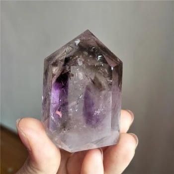 

amazing rainbow smoky amethyst tower point amethyst crystal point unique owning great energy