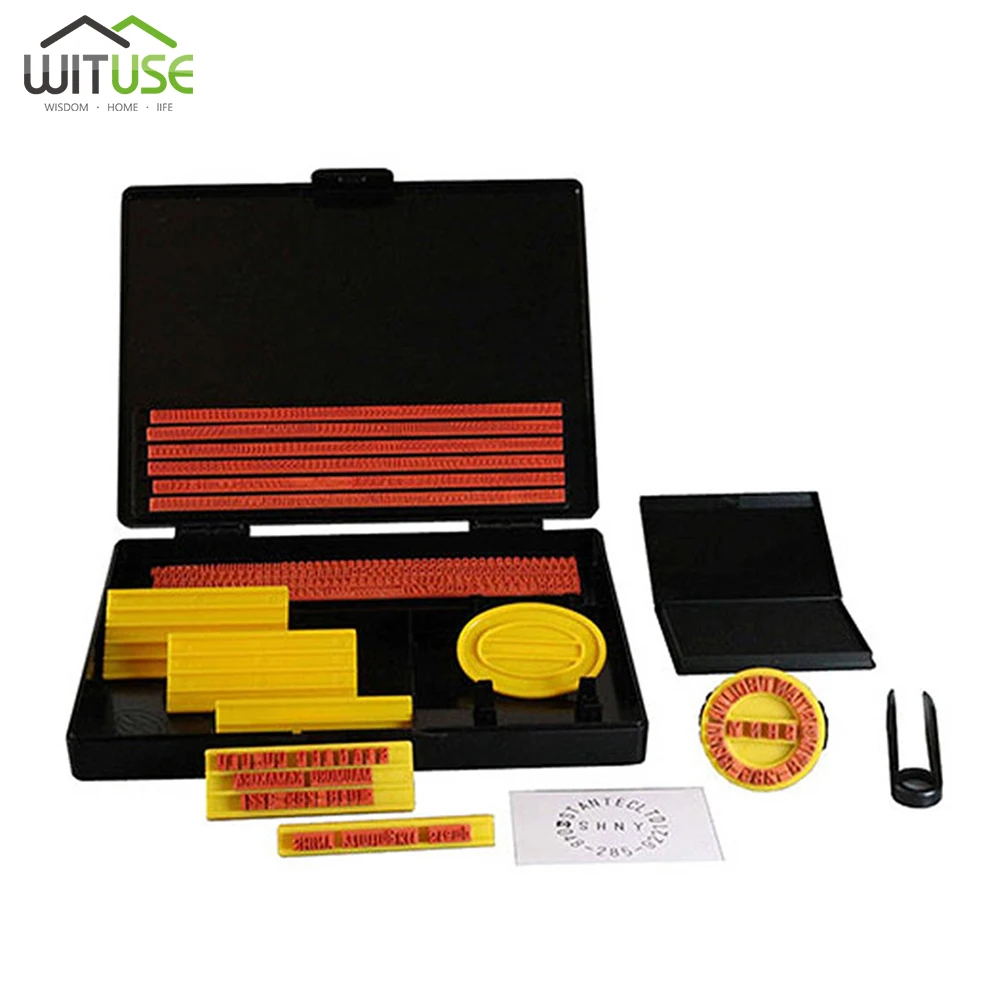 

S-200 Seal DIY Rubber Stamp Printing Kit Alphanumeric Characters Movable Combination Printer Office Stationary Business Stamper