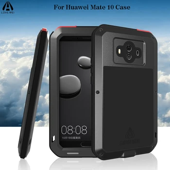 

Love Mei For Huawei Mate 10 Case Luxury 3D Brand Metal Aluminum+Soft Silicone Armor Full Protective Back Phone Case Cover Funda