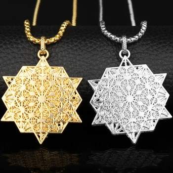 

dongsheng Wholesale 12pcs/lot Flower of Life Mandala Necklace Pendant Jewelry Sacred Geometry Women Charm Chain Necklace-30
