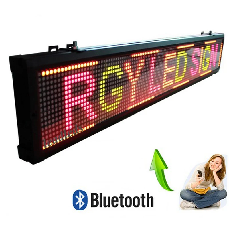 

40X6.3 inch Mulit-color RGY LED Sign Wireless and USB Programmable Rolling Information P7.62 Indoor Lighting LED Display Screen