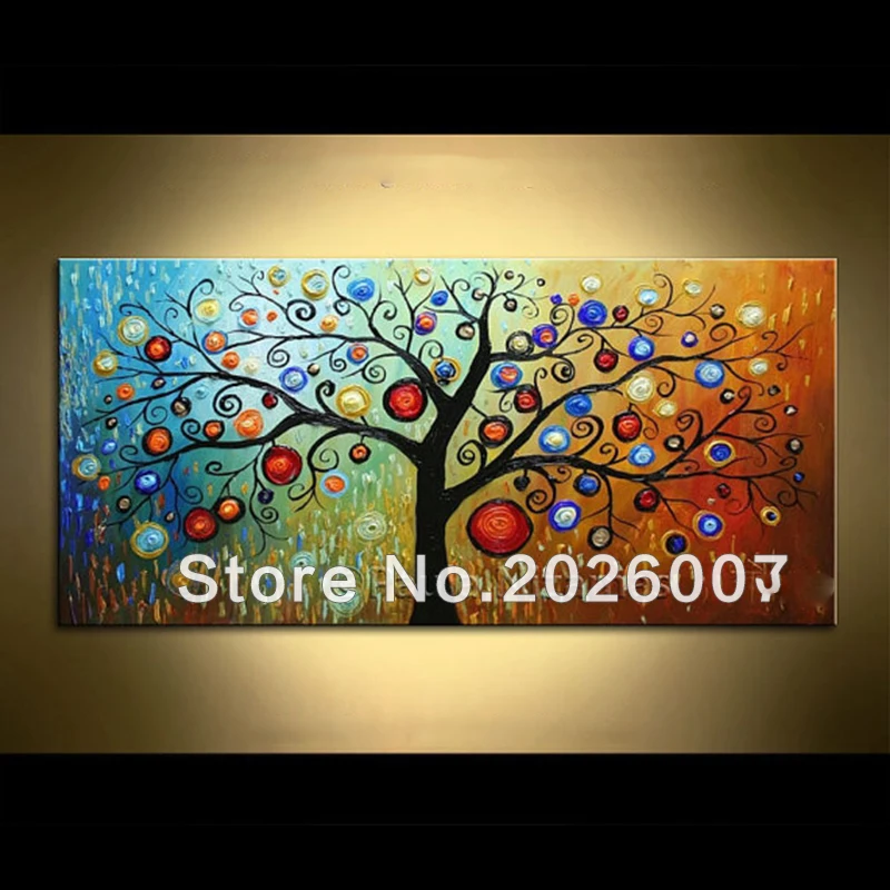 

Hand Painted Landscape Abstract Palette Knife Magic Tree Oil Painting Canvas Home Wall Living Room Artwork Fine Art