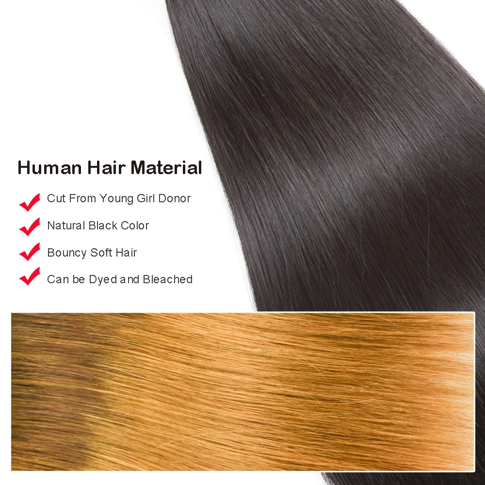 Allrun 2/3 Bundles With Frontal Brazilian Straight Human Hair Weave Bundles With Closure Lace Frontal Non Remy Hair Extension Allrun 2/3 Bundles With Frontal Brazilian Straight Human Hair Weave Bundles With Closure Lace Frontal Non Remy Hair Extension