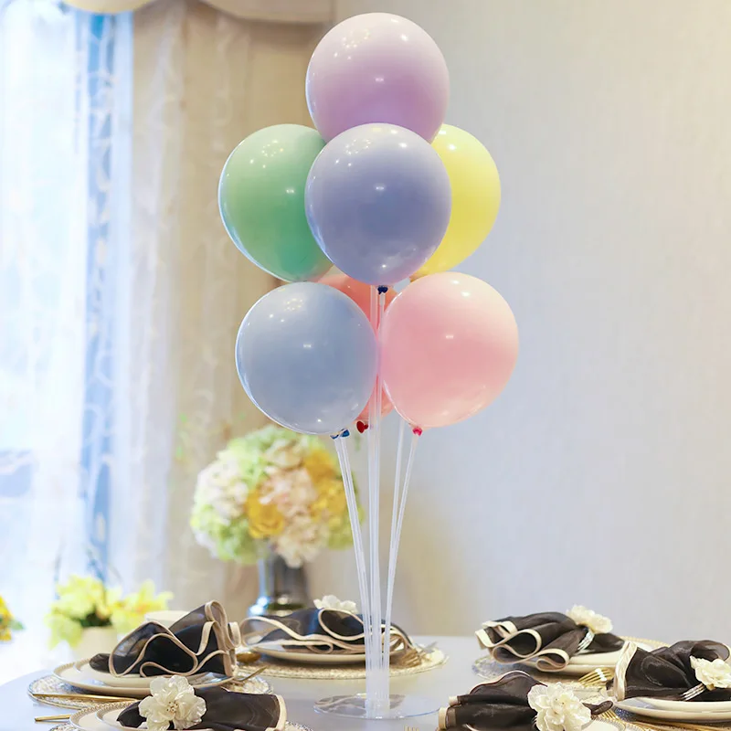  Macaron Balloons Metallic Balloon with Table Balloon Stand Wedding Decoration Birthday Party Suppli