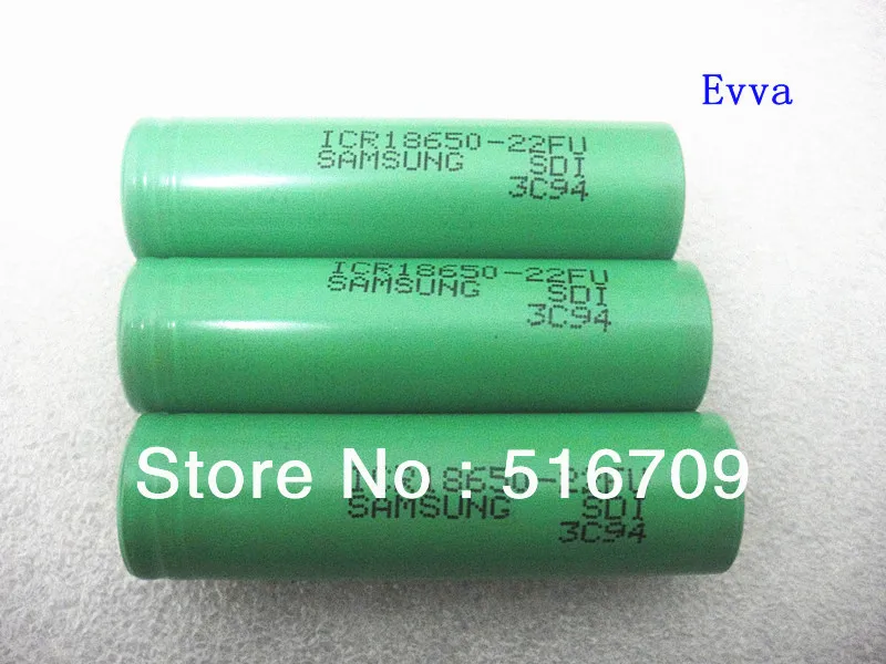 100pcs/lot 18650 Lithium ion 3.7V 2200mAh battery cell for Samsung SDI ICR18650-22FU | Электроника