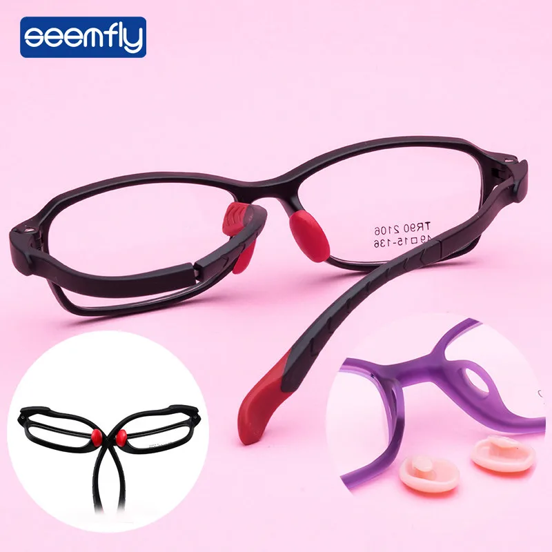 

Seemfly Children Ultralight Read Glasses Students Myopic Square TR90 Frame Sports Glasses Frame Hyperopia Amblyopia Girls&Boys