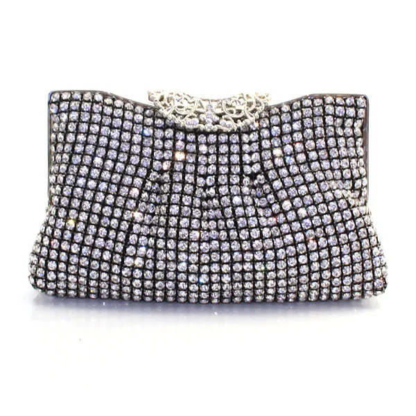 

Solid Black Women Metal Frame Wedding Party Evening Clutches Purse Ladies Bridal Clutch Bag(6043-BG)