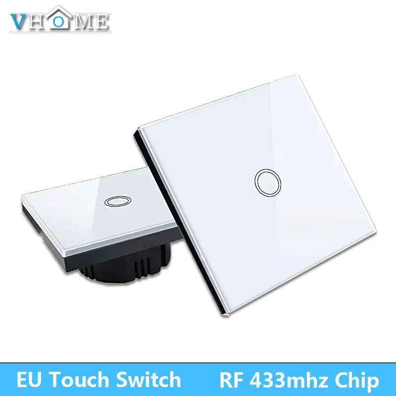 

VHOME Smart Home 433MHZ RF Smart Remote Control transmitter+220V wi-fi By Broadlink Panel Touch Wall Light Switch EU/UK