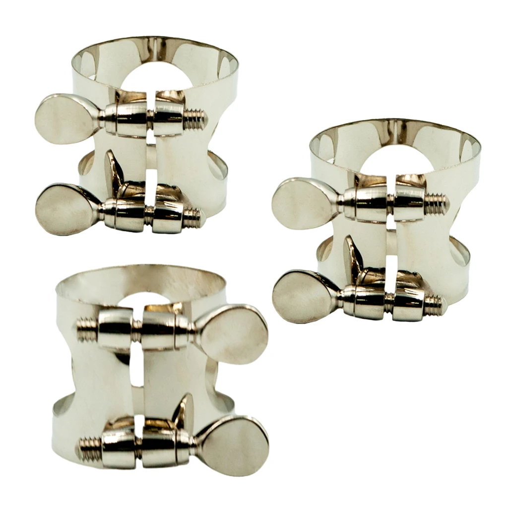 Light of Musical Store-1 Piece Metal Ligature Clip Clamp for Saxophone Mouthpiece Silver