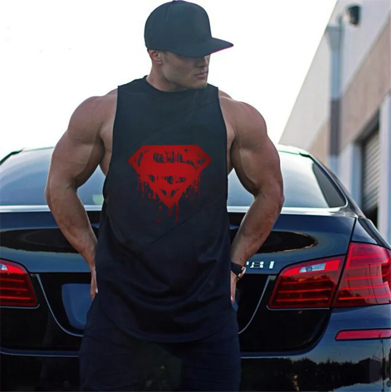 

Muscleguys Superman Bodybuilding Vest Mens Gyms Mens Stringer Tank Tops Workout Singlet Fitness Tanktop Muscle Sleeveless Shirt