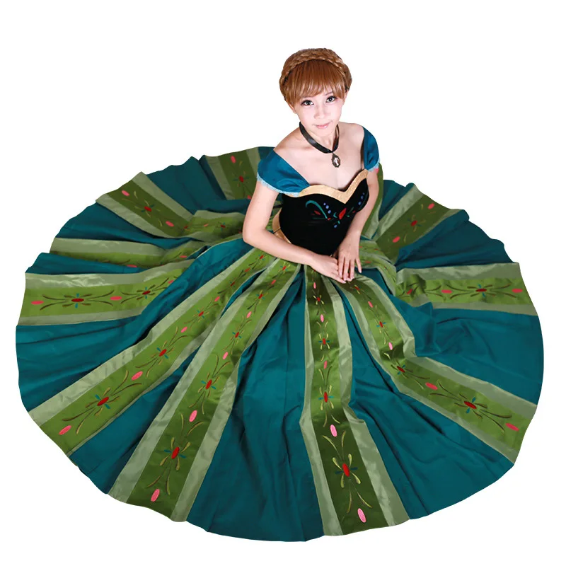 Модный взрослый костюм принцессы Анны женское платье с вышивкой Анна коронация косплей плюс размер костюмы на Хэллоуин для женщин 2XS-2X - Цвет: Only skirt