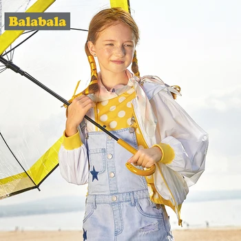 

BalabalaChildren's clothing girls jacket children sun protection clothing 2019 new summer big children lightweight breathable ho