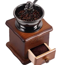 DULVQI кофемолка в ретро-стиле, деревянная кофемолка ручной работы, ретро кофемашина из нержавеющей стали, кофемолка для перца