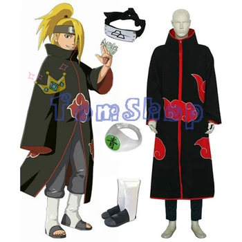 

Anime Naruto Akatsuki Deidara Deluxe Full Set Cosplay Uniform Suits Men's Halloween Costumes Free Shipping