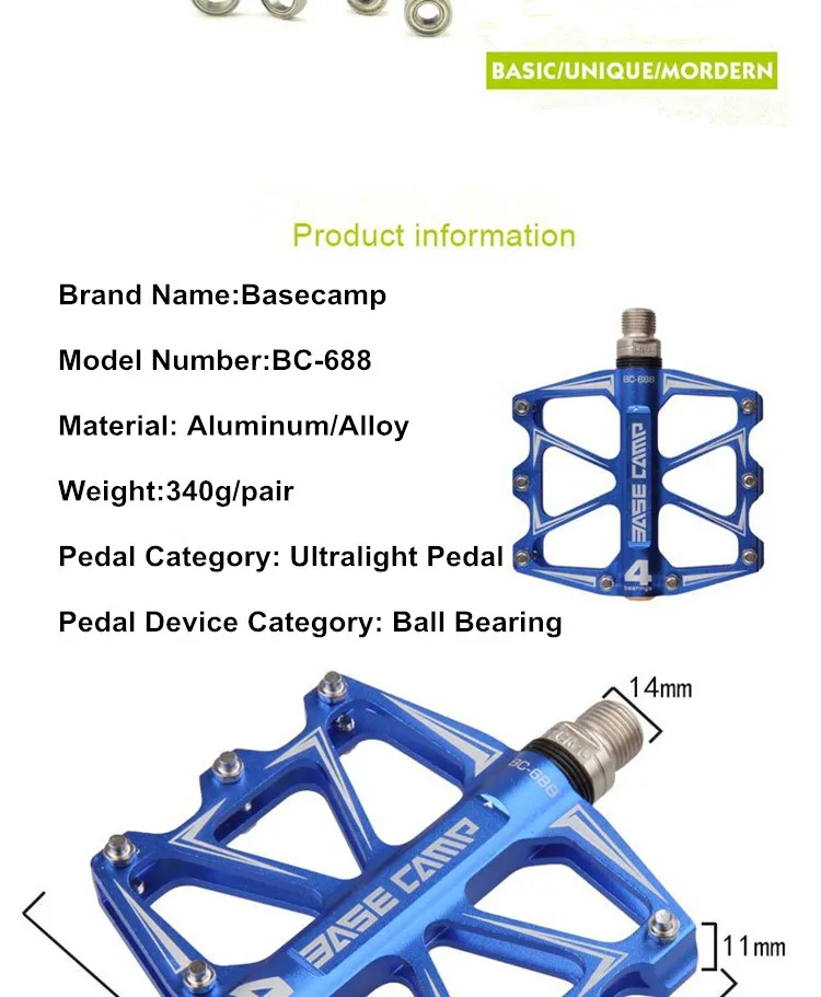 Ультралегкие алюминиевые велосипедные педали, противоскользящая горная фиксированная шестерня с 4 шариковыми подшипниками, велосипедные аксессуары, педаль