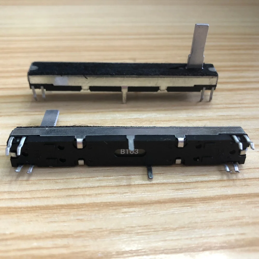 [Vk] Dritto Diapositiva Pusher Doppio Fader Per Soundcraft Efx8 60 Millimetri A10K A10Kx2 Potenziometro 6 Centimetri Maniglia 15Mm Interruttore