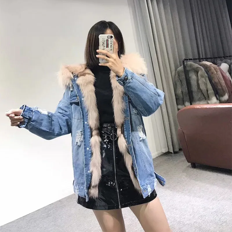 FURSARCAR New Winter Parka For Women Real Fur Jacket Warm Luxury Parkas Coat With Fur Hood Natural Fox Fur Liling Parka