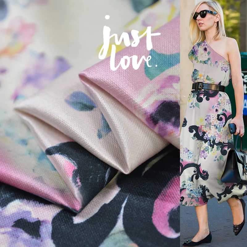 100 см* 114 см Тяжелая шелковая, шерстяная ткань с цветочным рисунком Шерсть Шелк Шармез материал ручная роспись