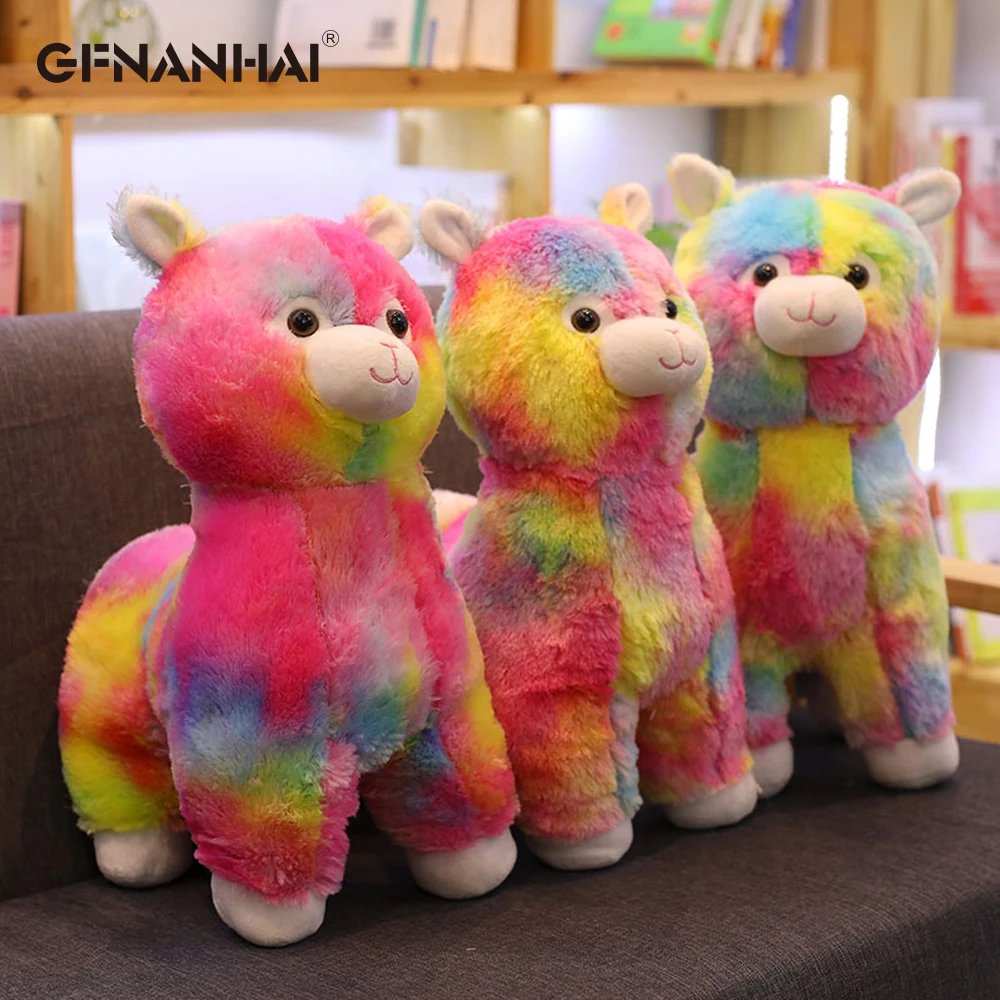 1 шт. 45 см Милая красочная плюшевая игрушечная Альпака kawaii Rainbow Alpacasso овечка лама Куклы Мягкие подушки детские подарки на день рождения