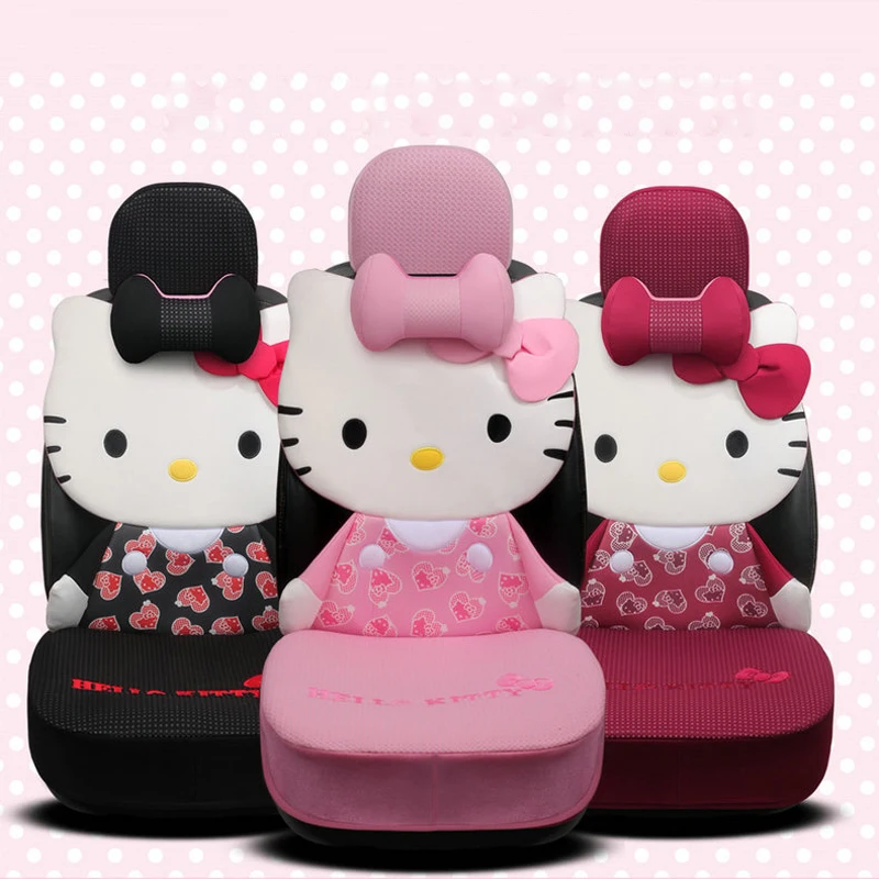 

Car Seat Covers General Surrounded Cute Cat Styling Seats Protector for Women with Steering Wheel Cover Full Sets
