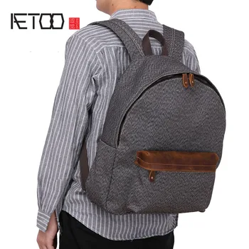 

AETOO New retro men's bag canvas shoulder bag men's simple super wearable men's backpack