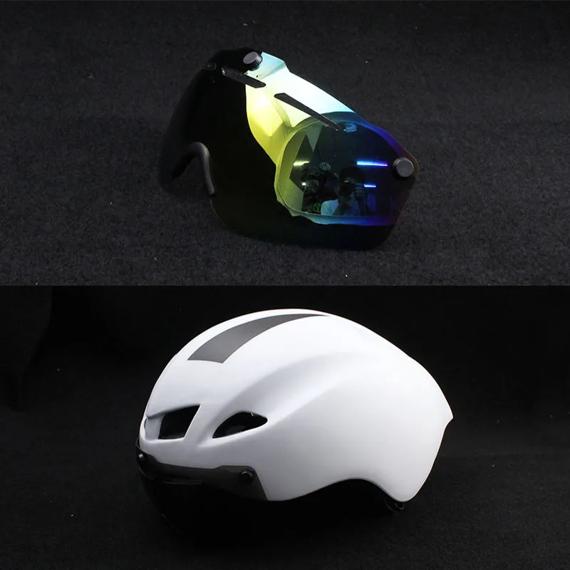 Высокое качество MTB дорожный велосипедный взрослый шлем для женщин и мужчин Сверхлегкий защитный велосипедный шлем для защиты 56-62 см регулируемый шлем TT - Цвет: 17 2lens
