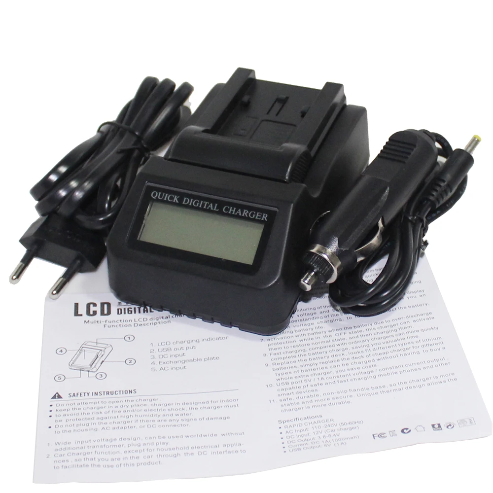 

VW-VBK360 VBK360 Battery LCD Fast Charger For Panasonic HDC-TM40 HDC-TM41 HDC-TM55 HDC-TM60 HDC-TM80 HDC-TM90 SD40 Camera