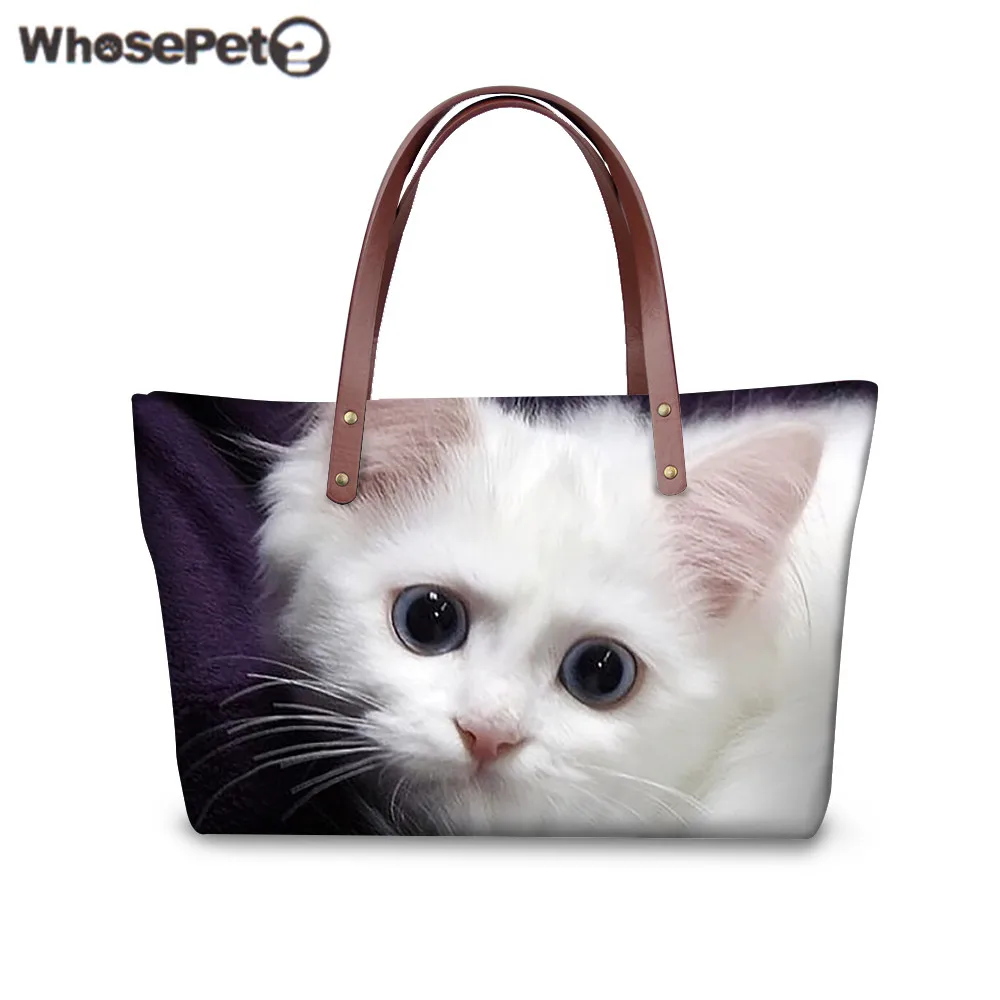 WHOSEPET النساء يد Kawaii لطيف سيامي القط كيتي الطباعة الأعلى مقبض حقيبة السيدات حقائب يد كبيرة حقيبة كتف للتسوق WHOSEPET النساء يد Kawaii لطيف سيامي القط كيتي الطباعة الأعلى مقبض حقيبة السيدات حقائب يد كبيرة حقيبة كتف للتسوق