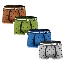 4Pcs/Lot Sexy Men Underwear Boxer Shorts Seamless Tree Pattern Men's Underpants Boxers Breathable Male Panties Cartoon M0046