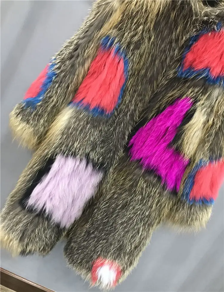 women real knitted fox fur coat long (22)