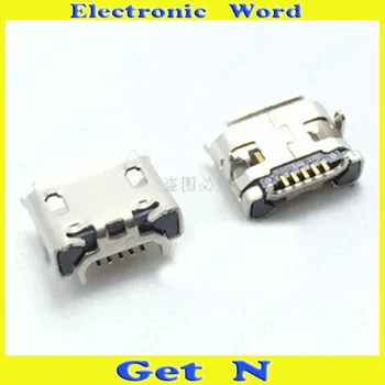 

500pcs Small Ox Horn 4 DIP Foot Micro USB 5 P Power Data Socket Ports Connector for Phone