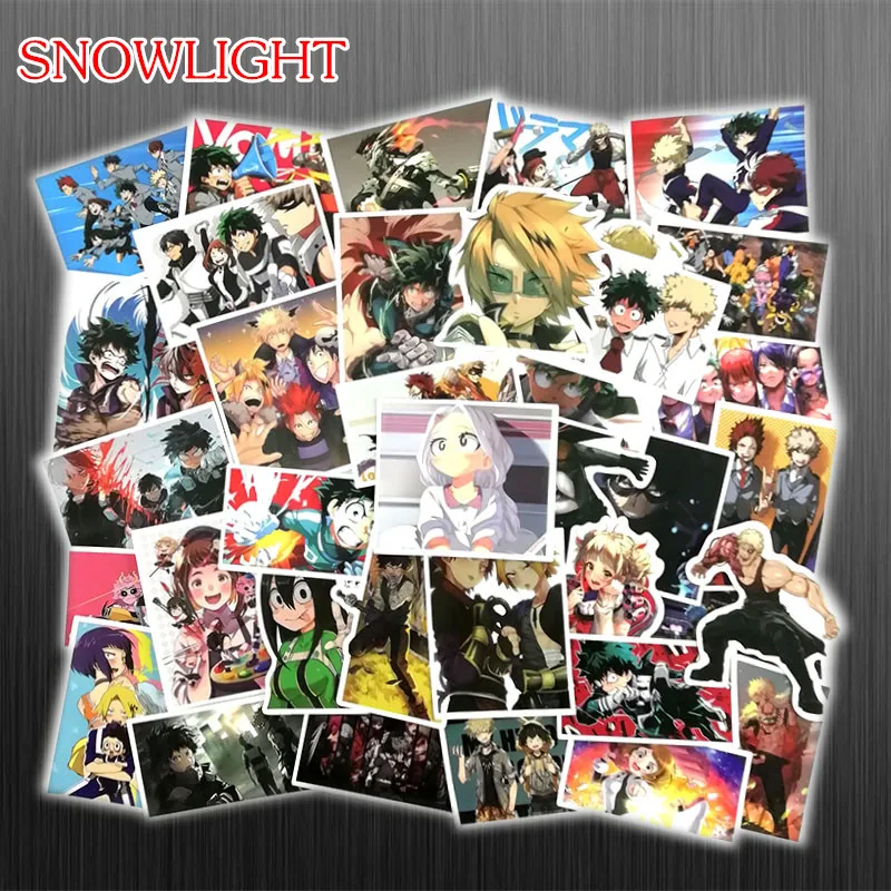 50Pcs/set Anime My Hero Academy Cartoon DIY Comic Sticker For Motorcycle Laptop Phone Cool Skateboard Car Personality Stickers