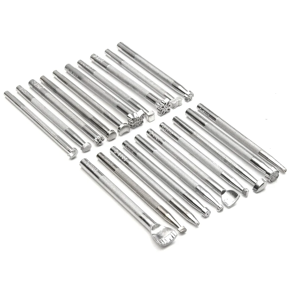 

25Pcs/Set Manual Leather Craft Stamping Carved Wooden Hammer Embossing Tools Kit _WK