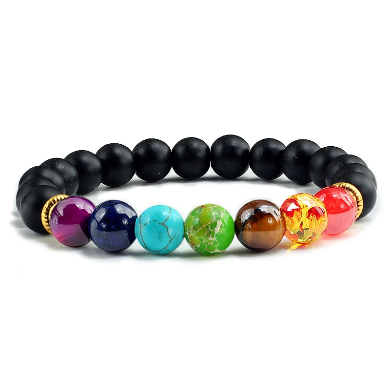 

Hot 7 Chakra Bracelets Natural Lava Stone Beads Bracelets for Men Healing Balance Handmade Bangles Buddha Fashion Women Jewelry
