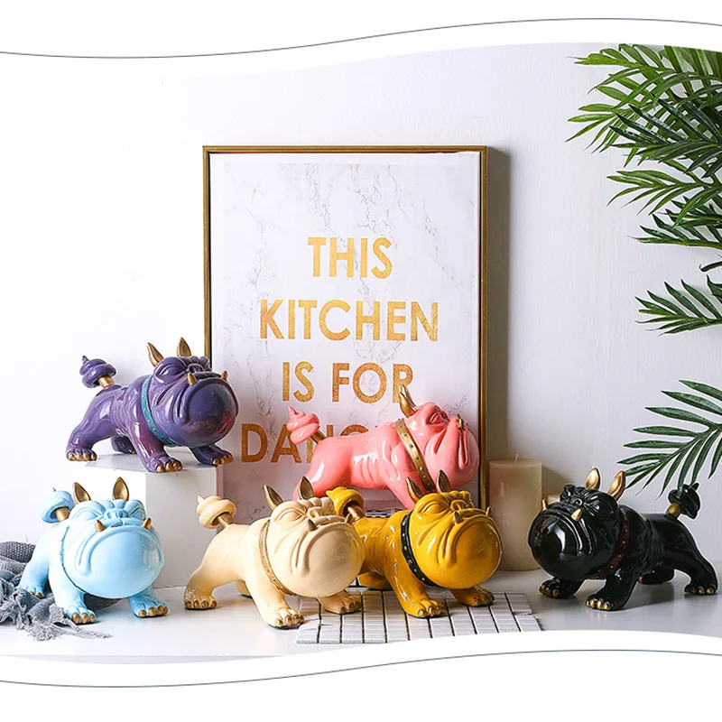 

Creative Gift Cute Bulldog Money Box Imitation Dog Piggy Bank Cabinet Ornaments Family Decorative Pop Art