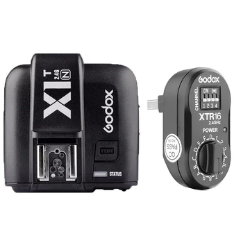 

Godox X1T-N 2.4G Wireless Flash Transmitter +XTR-16 Flash Receivers For Nikon/GODOX AD360II AD180 /DE/QT II/DP/QS/GS/GT Series