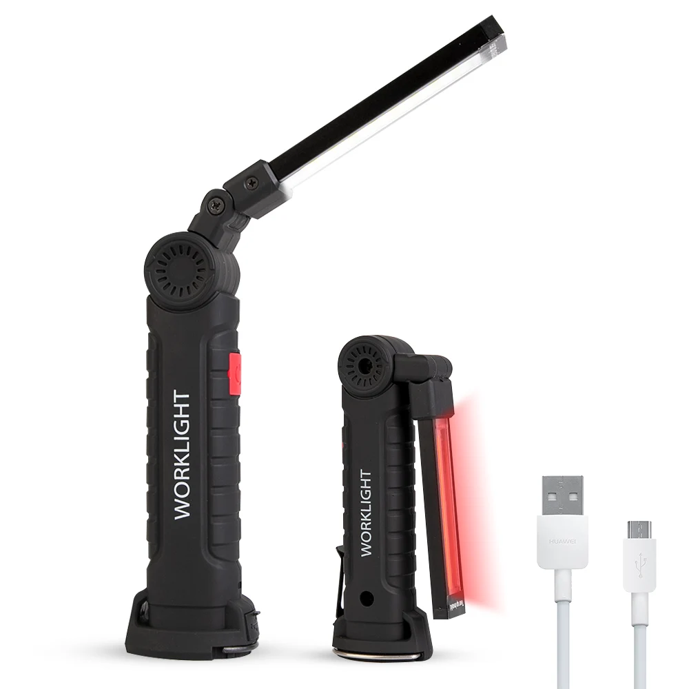 

LED Work Light Bar Car Lamp Rechargeable Magnetic COB 5Mode Torch Handheld Inspection Lamp Cordless Worklight Tool Multifunction