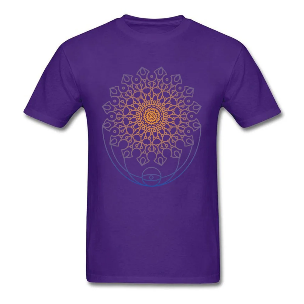 Round Collar inner mandala All Cotton Men T-Shirt Funny Short Sleeve Tops Shirt Fitted Design Clothing Shirt Wholesale inner mandala purple