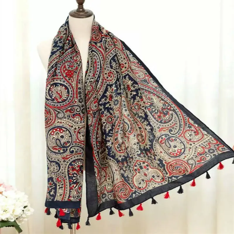 

Luxury women scarf vintage print high quality shawl Brand design muslim wraps big pashmina fashion muffler hot sale new scarf