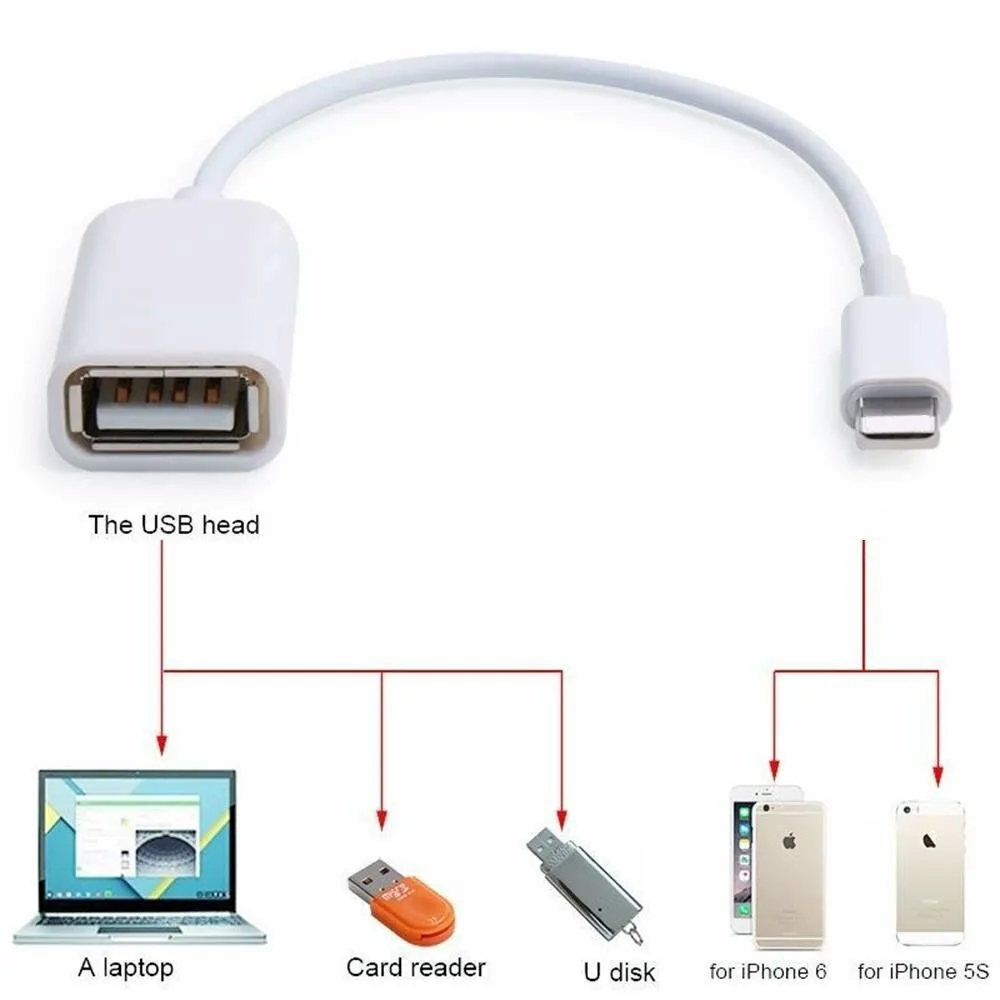 USB OTG адаптер кабель передачи данных конвертер зарядное устройство для Apple iPhone X 5 6 7 8 Plus iPad для планшета камеры IOS 12