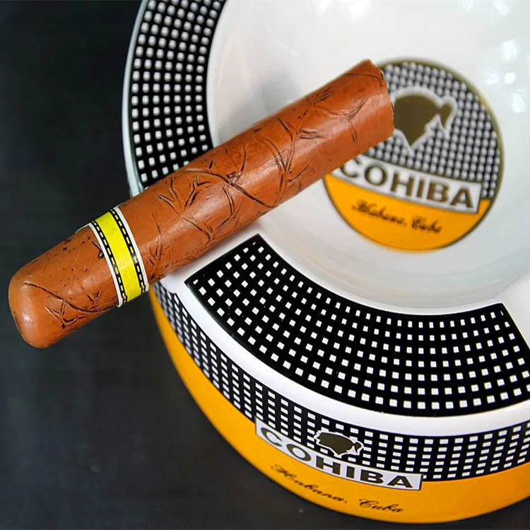 Лидер продаж, европейская оригинальная керамическая пепельница COHIBA для сигар, кубинская пепельница для сигар, аксессуары для дома, 4 держателя, костяной порт, Куба, Испания