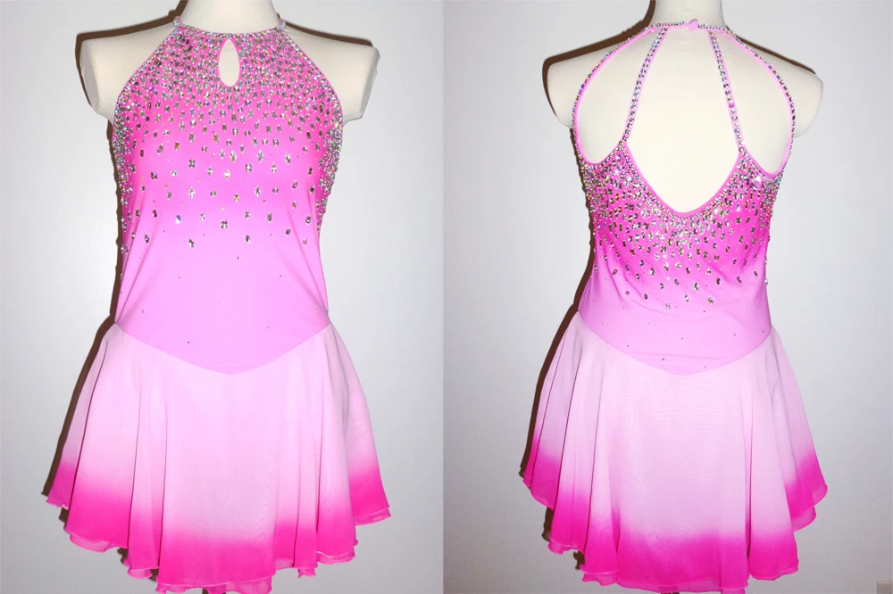 

Free shippingWhiteSkating dress/Rhythmic gymnastics Acro leotard/Baton Twirling Costume Made to FiSD24