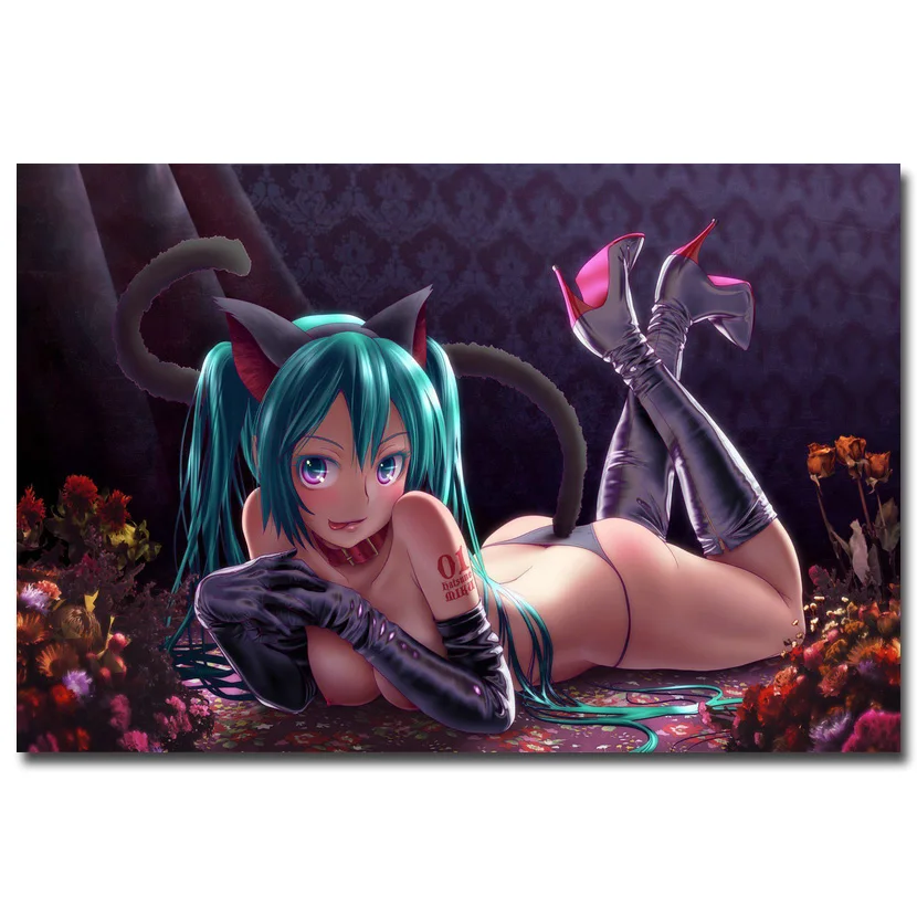 

Hatsune Miku Vocaloid Art Silk Fabric Poster Print 12X18 20X30 24X36 inches Sexy Anime Girl Pictures For Living Room Decor 012