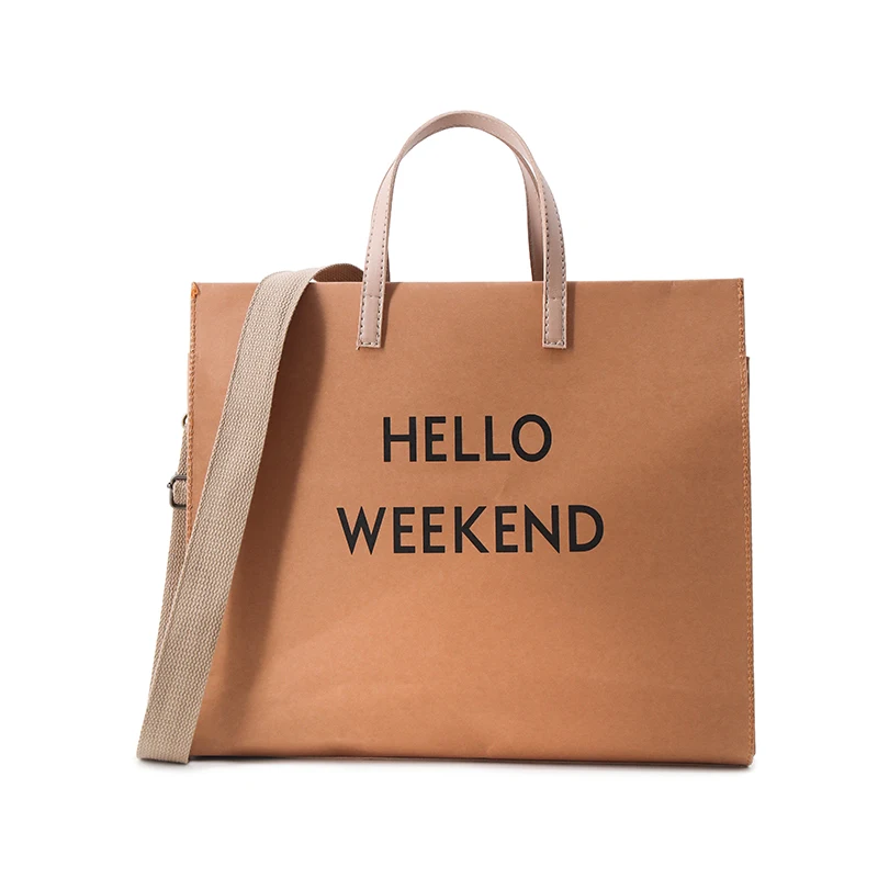 

Kraftpaper Vintage Tote Bag Women Fashion Korean Version Casual Brown Paper Old Retro Big Handbag Daily Stylish Crossbody Bag