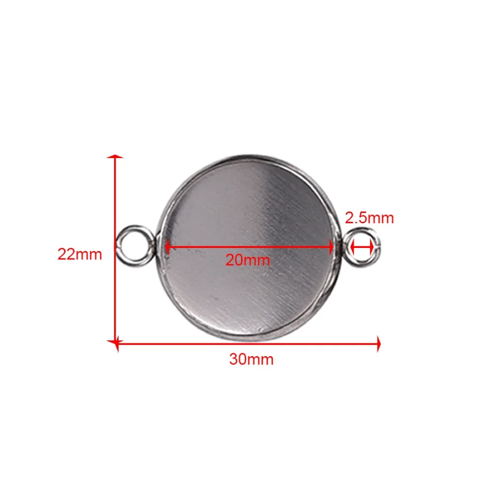 30 шт./лот 20 мм разъем из нержавеющей стали установка кабошон основа Безель-Камея 1/1 петля круглый DIY кулон ювелирных изделий Компоненты