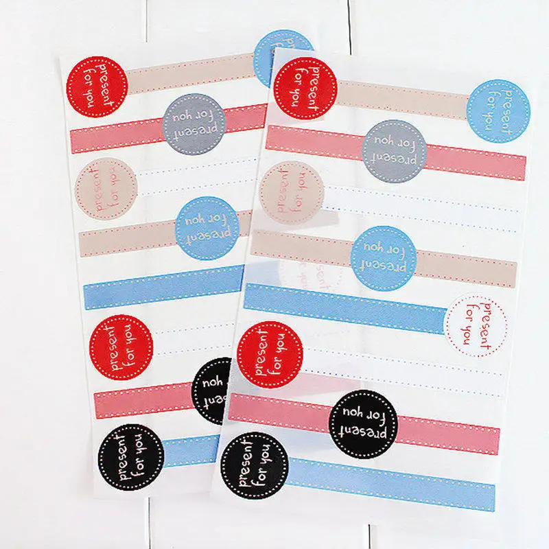 10 Sets 2.5 *10 cm Paper Adhesive Sticker Letter Printed Birthday Candy Toast Gift Box Flower Package Label Seal Scrapbook DIY